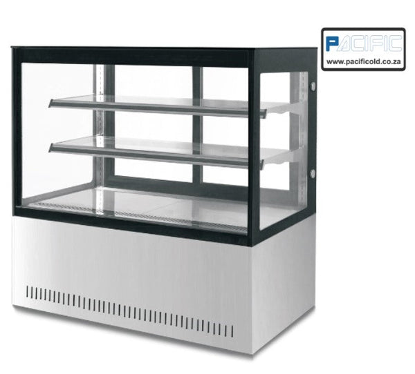 PACIFIC 900mm Square Glass Cold Display Refrigerator - 2 Shelf